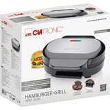 Clatronic HBM 3696, Kontaktgrill rustfrit stål/Sort
