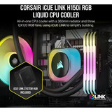 Corsair iCUE LINK H150i RGB Renoveret, Vandkøling Sort