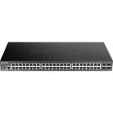 D-Link DGS-1250-52X Administreret L3 Gigabit Ethernet (10/100/1000) Sort, Switch Administreret, L3, Gigabit Ethernet (10/100/1000), Stativ-montering