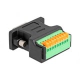 DeLOCK D-Sub 9-pin stik > terminalblokadapter med trykknap Sort