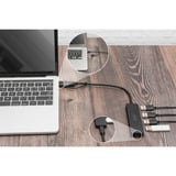Digitus USB 3.0 Hub 4-ports slank linje, USB hub Sort