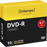 Intenso DVD-R 4.7GB, 16x 4,7 GB 10 stk, DVD tomme medier 16x, DVD-R, 120 mm, Slimcase, 10 stk, 4,7 GB