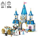 LEGO Disney Princess Askepots slot og karet, Bygge legetøj Byggesæt, 6 År, Plast, 596 stk, 1,12 kg