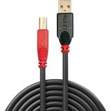 Lindy 42762 USB-kabel USB 2.0 15 m USB A USB B 0,48 Gbit/sek. Sort, Rød Sort, 15 m, USB A, USB B, USB 2.0, Hanstik/Hanstik, Sort, Rød