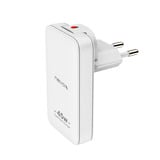 Nevox 45W DUAL slank USB-C oplader GaN EU / US Hvid
