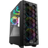 Sharkoon RGB HEX, Towerkabinet Sort