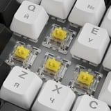 Sharkoon SKILLER SGK50 S3, Gaming-tastatur Hvid, Layout af jernbanevirksomhed, Gateron Yellow