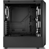 Sharkoon TK5M RGB ATX Desktop Sort, Towerkabinet Sort, Desktop, PC, Sort, ATX, micro ATX, Mini-ITX, Metal, Plast, Hærdet glas, Flere