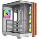 Thermaltake CA-11E-00M6WN-WS, Towerkabinet Hvid/træ