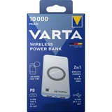 57913 Lithium polymer (LiPo) 10000 mAh Trådløs opladning Hvid, Power Bank