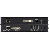 ATEN CE610A KVM forlænger Sender & modtager, Grafik forlængelse Sort, Sender & modtager, Ledningsført, 100 m, Cat5e, 1920 x 1200 pixel, Link, Strøm, USB, Video