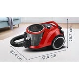 Bosch Serie 6 ProAnimal 2,4 L Beholder vakuum Dry 750 W Poseløs, Gulv støvsuger Rød/Sort, 750 W, Beholder vakuum, Dry, Poseløs, 2,4 L, HEPA, Hygiejnefilter