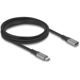DeLOCK USB4 Gen 3x2 forlængerledning 40 Gbps, USB-C stik > USB-C hun Sort/grå