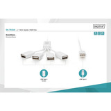 Digitus DA-70216, USB hub Hvid