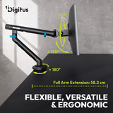 Digitus DA-90469, Skærmbeslag Sort
