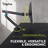 Digitus Enkelt design skærmholder, 35", 10 kg, Skærmbeslag Sort