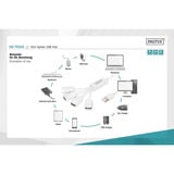 Digitus Slim Spider USB-hub, USB-A 2.0 stik > 4x USB-A stik, USB hub Hvid