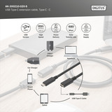 Digitus USB 2.0 forlængerledning, USB-C stik > USB-C fatning Sort
