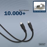 Digitus USB 3.2 Gen 2 silikone tilslutningskabel USB-C > USB-C Sort