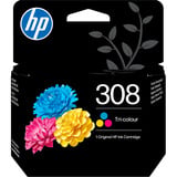 HP Blæk trefarvet 308 Standard udbytte, Blå, Magenta, Gul, Farvebaseret blæk, 1 stk, 500 Sider, Kombinationspakke