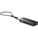 HP USB-C-hub til rejsebrug G2, USB hub Sort, Ledningsført, USB 3.2 Gen 1 (3.1 Gen 1) Type-C, Sort, Kina, Windows 10, 107 mm