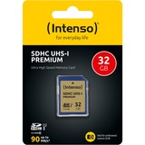 Intenso 32GB SDHC UHS-I Klasse 10, Hukommelseskort 32 GB, SDHC, Klasse 10, UHS-I, 90 MB/s, Class 1 (U1)