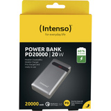 Intenso PD20000 Power Delivery Lithium polymer (LiPo) 20000 mAh Anthracit, Power Bank grå, 20000 mAh, Lithium polymer (LiPo), Quick Charge 3.0, Anthracit