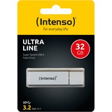 Intenso Ultra Line USB-nøgle 32 GB USB Type-A 3.2 Gen 1 (3.1 Gen 1) Sølv, USB-stik Sølv, 32 GB, USB Type-A, 3.2 Gen 1 (3.1 Gen 1), 70 MB/s, Hætte, Sølv