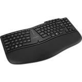 Kensington Pro Fit Ergo KB675 EQ TKL tastatur Hjemme/kontor USB + RF Wireless + Bluetooth AZERTY Fransk Sort Sort, DE-layout, Tenkeyless (80 - 87%), Kabel & trådløs, USB + RF Wireless + Bluetooth, Membran, AZERTY, Sort