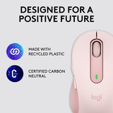 Logitech Signature M650 mus Højre hånd RF trådløs + Bluetooth Optisk 2000 dpi Rosa, Højre hånd, Optisk, RF trådløs + Bluetooth, 2000 dpi, Lyserød