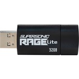 Patriot Supersonic Rage Lite USB-nøgle 32 GB USB Type-A 3.2 Gen 1 (3.1 Gen 1) Sort, Blå, USB-stik Sort/Blå, 32 GB, USB Type-A, 3.2 Gen 1 (3.1 Gen 1), 180 MB/s, Glide, Sort, Blå