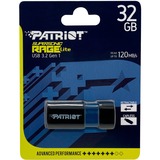 Patriot Supersonic Rage Lite USB-nøgle 32 GB USB Type-A 3.2 Gen 1 (3.1 Gen 1) Sort, Blå, USB-stik Sort/Blå, 32 GB, USB Type-A, 3.2 Gen 1 (3.1 Gen 1), 180 MB/s, Glide, Sort, Blå