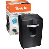 Peach PS500-80 papirmakulator Krydsmakulering 58 dB Sort, Dokument shredder Sort/Sølv, Krydsmakulering, 27 L, 450 ark, 58 dB, 18 ark, 120 min.