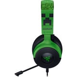 Razer Kraken V4 X - Minecraft Edition, Gaming headset Sort/Grøn