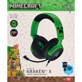 Razer Kraken V4 X - Minecraft Edition, Gaming headset Sort/Grøn