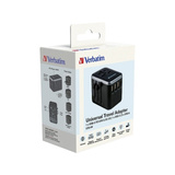 Verbatim 49546 oplader til mobil enhed, Rejse stikkontakt Sort/Sølv, Polykarbonat (PC), 2500 W, 75 mm, 50 mm, 54 mm, 180 g