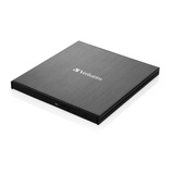 Verbatim External Slimline optisk diskdrev Blu-Ray RW Sort, eksterne Blu-ray brænder Sort, Sort, Slot, Desktop/Laptop, Blu-Ray RW, USB 3.2 Gen 1 (3.1 Gen 1), 145 mm