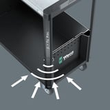 Wera 9702 Tool Rebel Værkstedsvogn Stainless XXL 2, med udstyr, Værktøj Rulleborde værktøjsvogn Sort/Sølv