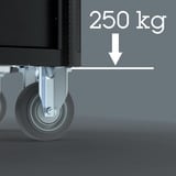 Wera 9702 Tool Rebel Værkstedsvogn Stainless XXL 2, med udstyr, Værktøj Rulleborde værktøjsvogn Sort/Sølv