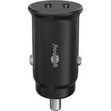 goobay Dobbelt USB-C Bil Hurtigoplader 30 Watt, PD Sort
