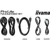 iiyama ProLite T2452MSC-W1 computerskærm 60,5 cm (23.8") 1920 x 1080 pixel Fuld HD LCD Berøringsskærm Multibruger Hvid, LED-skærm Hvid/Sort, 60,5 cm (23.8"), 1920 x 1080 pixel, Fuld HD, LCD, 14 ms, Hvid