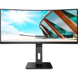 AOC P2 CU34P2A computerskærm 86,4 cm (34") 3440 x 1440 pixel Quad HD LED Sort, LED-skærm Sort, 86,4 cm (34"), 3440 x 1440 pixel, Quad HD, LED, 4 ms, Sort