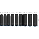 Bosch PRO Impact topnøglesæt 1/4", 9 dele Sort