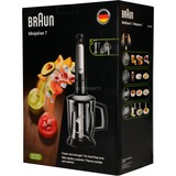 Braun MultiQuick 7 MQ 7045X 1,25 L Nedsænkning blender 1000 W Sort, Rustfrit stål, Stavblender Sort/rustfrit stål, Nedsænkning blender, 1,25 L, Knusning af is, 1,2 m, 1000 W, Sort, Rustfrit stål