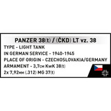COBI Panzer 38(t) / (ČKD) LT vz.38, Bygge legetøj 