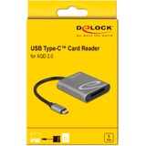 DeLOCK 91741 kortlæser USB 3.2 Gen 1 (3.1 Gen 1) Type-C Sort, Grå grå, XQD, Sort, Grå, 5000 Mbit/s, Aluminium, USB 3.2 Gen 1 (3.1 Gen 1) Type-C, 57 mm