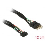 DeLOCK USB 2.0 kabel, 10-pin header hun > 10-pin header han Sort
