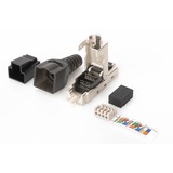 Digitus DN-93631 kabelsamler RJ-45 Rustfrit stål, Stik Sølv/Sort, RJ-45, Rustfrit stål, Cat6, 1 A, 78 g, 12,5 mm