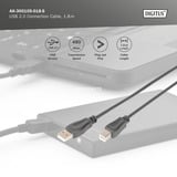 Digitus USB 2.0 tilslutningskabel USB-A (stik) > USB-B (stik) Sort