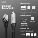 Digitus USB-C 3.2 Gen1 > RJ-45 Ethernet-kabel, 1Gbit/s, Adapter Sort